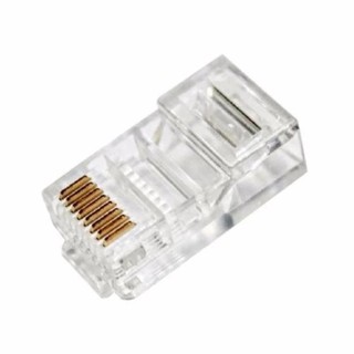 หัวคอนเน็คเตอร์คอมพิวเตอร์ RJ45 Plug ตัวผู้ Cat.5E อย่างดี เกรดA (50 ตัว)