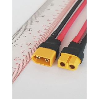 plug XT60 ตัวผู้ตัวเมีย 2pcs ปลั๊กแบตเตอรี่ DC สายไฟซิลิโคนทองแดงแท้ (เส้นเล็ก เบอ2.5) (ส่งจากไทย)