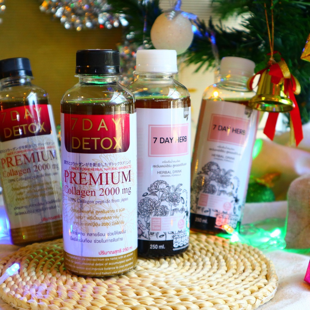 7Days Detox น้ำดีท็อกซ์สมุนไพรสกัดพร้อมดื่ม ผสมคอลลาเจนจากปลาทะเล