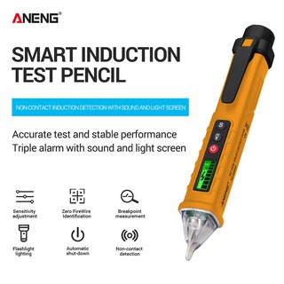 Aneng VC1010 เครื่องตรวจจับแรงดันไฟฟ้าดิจิทัล 12-1000V AC/DC ไม่สัมผัส ปากกาทดสอบมิเตอร์ โวลต์ กระแสไฟฟ้า ปากกาทดสอบดินสอ