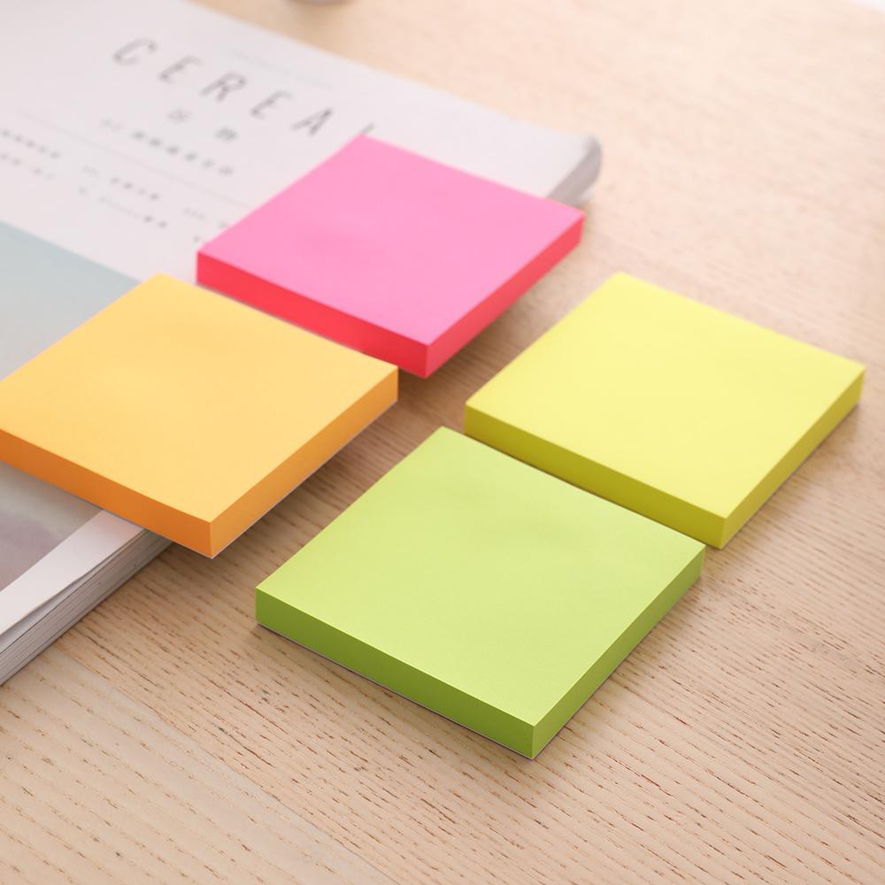 กระดาษโน๊ตมีกาวในตัว  100แผ่น/แพ็ค Deli A02302 Sticky Note Neon  มี 4 สีให้เลือก