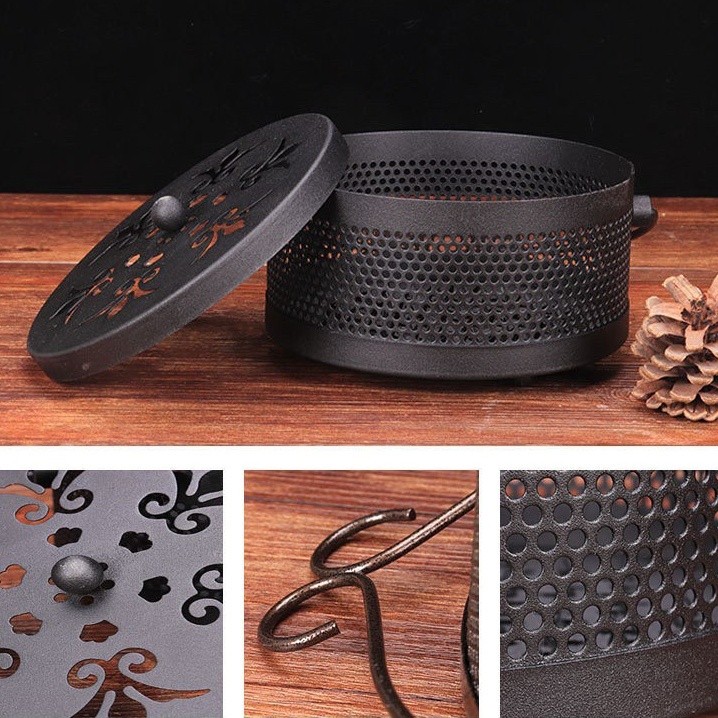 MQ ถาดใส่ยากันยุง ตะแกรวางยากันยุง ที่วางขดยากันยุง แบบขด มีฝาเปิดปิด ป้องกันไฟ ป้องกันเศษผงกระจาย พร้อมส่ง - รูปที่ 4