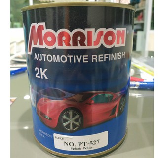 Morrison สีพ่นรถยนต์ 2K ขนาด1ลิตร เบอร์ PT-527 (สีขาว Isuzu)