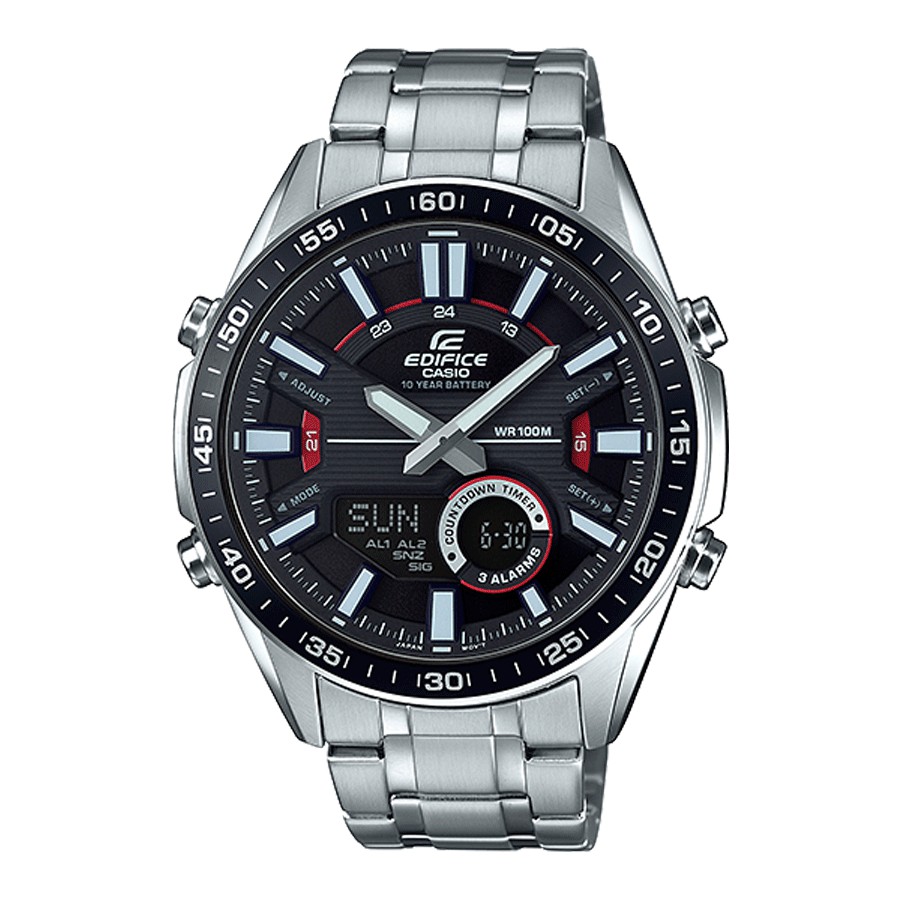 Casio Edifice นาฬิกาข้อมือผู้ชาย สายสเตนเลสสตีล รุ่น EFV-C100D,EFV-C100D-1A,EFV-C100D-1AV - สีเงิน