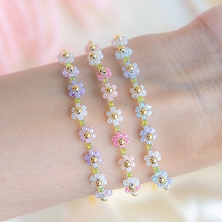 Midnight Luna - Lilac bracelet กำไลลูกปัดดอกไม้