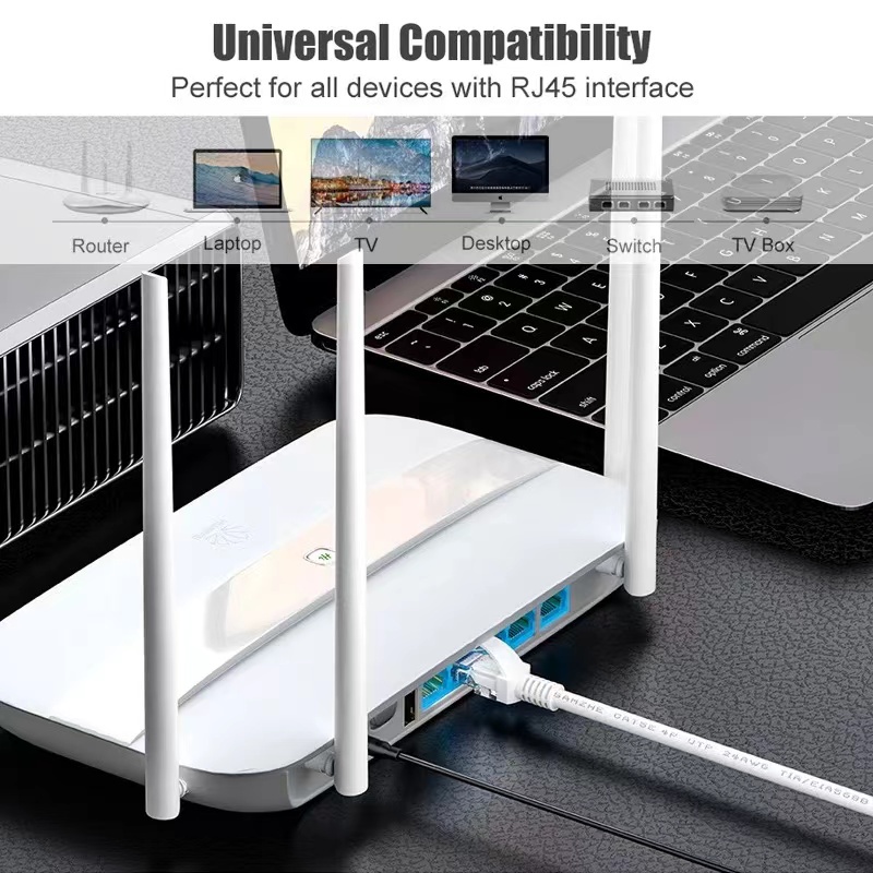 Hivison สาย LAN Cable CAT5E สำเร็จรูป 20m สายแลนภายในอาคาร indoor ตัดแบ่งขายเข้าหัวพร้อมใช้งาน ยาว 20 เมตร-50 เมตร