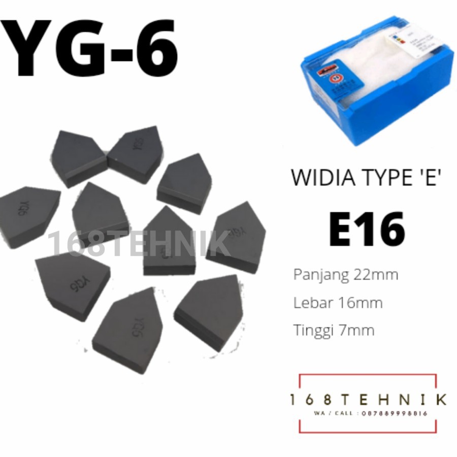 MATA WIDIA CEMENTED CARBIDE TIP YG6 E16 ขายปลีก / WIDIA YG-6 E16 BETEL / WIDIA E16 LATHE CHISEL
