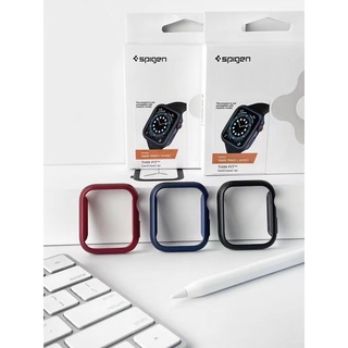 Spigen เคส PC แบบแข็ง บางพิเศษ สีเมทัลลิก สําหรับ Apple Watch Series 7 6 SE 5 4 (41 มม. 45 มม. 44 มม. 40 มม.)