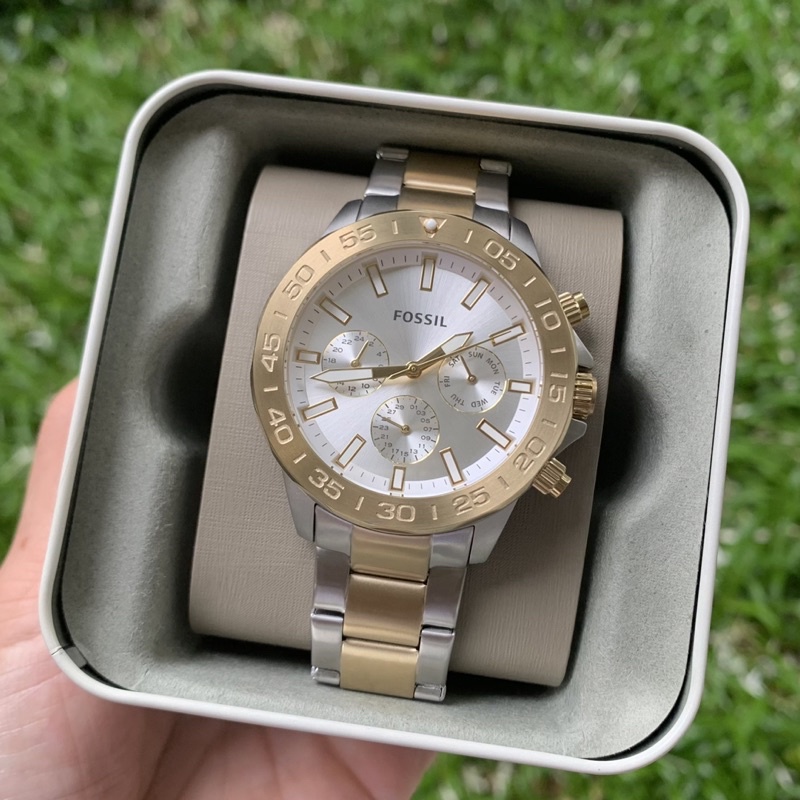 [[พร้อมส่ง📦แท้💯%]] Fossil bq2707 Bannon Multifunction Two-Tone Stainless Steel Watch