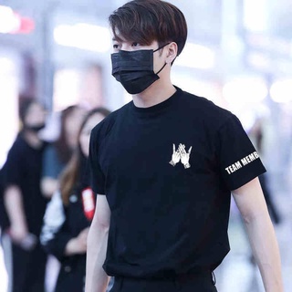 เสื้อยืดผ้าฝ้ายพิมพ์ลายแฟชั่น Team Wang ผู้ชาย คอกลม แขนสั้น เสื้อยืด หวางเจียเอ๋อร์ เสื้อฮิปฮอปแบรนด์เดียวกัน ผู้หญิง เ