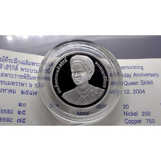 เหรียญ 20 บาท 72 พรรษา ราชินี นิเกิลขัดเงา พร้อมใบเซอร์