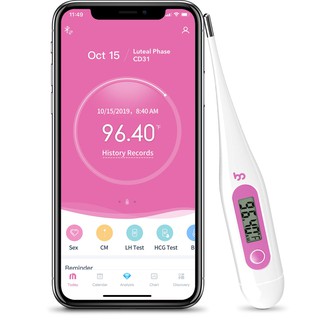 Femometer ปรอทที่วัดไข่ตก เทอร์มอมิเตอร์วัดอุณหภูมิร่างกาย ทศนิยม 2 ตำแหน่ง ใช้คู่กับแอพได้