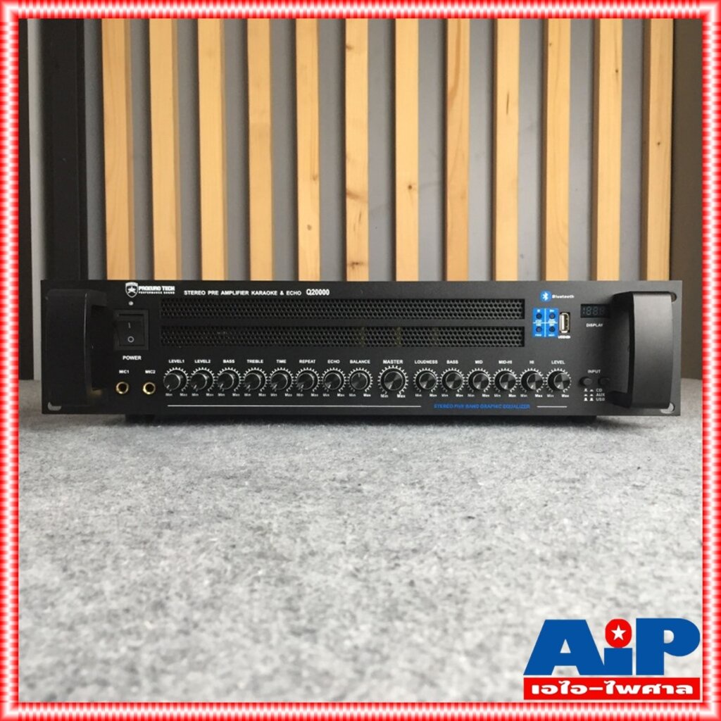 PROEUROTECH Q-20000 แอมป์คาราโอเกะ รองรับกำลังขับ 400W x2 at 8 ohms เสียบ USB เล่นไฟล์ MP3 ได้ Q 200