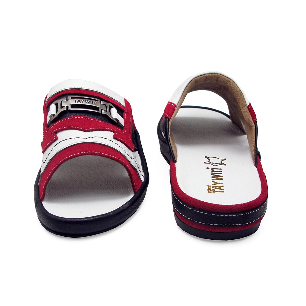 TAYWINแท้ เทวินทร์แท้ รองเท้าแตะ SKF-27 Size39-47 หนังกลับสีแดง-หนังปั่นนิ่มสีขาว-ปั่นนิ่มสีดำ