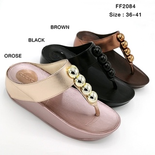 PRETTYCOMFORT รองเท้าเพื่อสุขภาพ แตะคีบสไตล์fitflop ประดับด้วยอะไหล่ FF2084 ขนาดเล็กกว่าปกติ1ไซส์