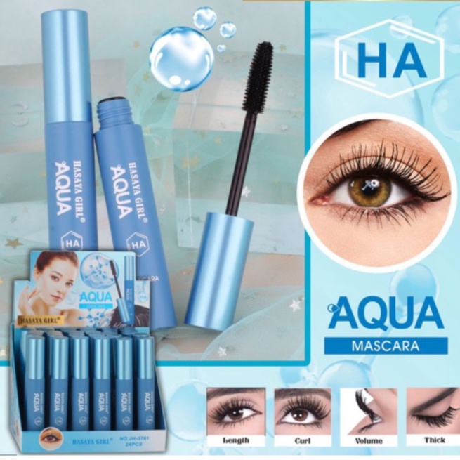 HASAYA GIRL MASCARA AQUA มาสคาร่า ขนตาสะพรึง ปัดแล้วไม้โปีะ ไม่หลุดไม่แพนด้าขนาด 14ML NO.JH-3761