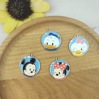 22*26mm  Disney Mickey Mouse Mickey diy อุปกรณ์เครื่องประดับเกาหลีน้ำมันหยดโลหะผสม มิกกี้มินนี่อวตาร จี้แขวนพวงกุญแจแฮนด์เมด Disney Mickey Minnie Donald Duck