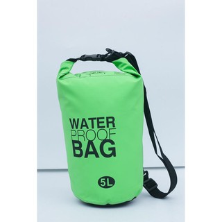 Waterproof Bag กระเป๋ากันน้ำ สีเขียว ขนาดความจุ 5 ลิตร