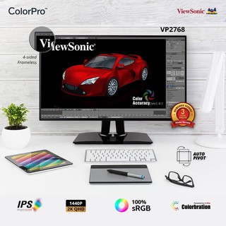 [ผ่อน0%] ViewSonic VP2768 PRO 27  1440p Monitor with 100% sRGB Rec 709 14-bit 3D LUT and Color Calibration