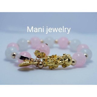 Mani Jewelry ปี่เซี๊ยะเสริมดวงเฮง กำไลผู้ชาย กำไลผู้หญิง กำไลหินหินเกล็ดมังกร 10 มม. ขนาดข้อมือ 14-15ซม.