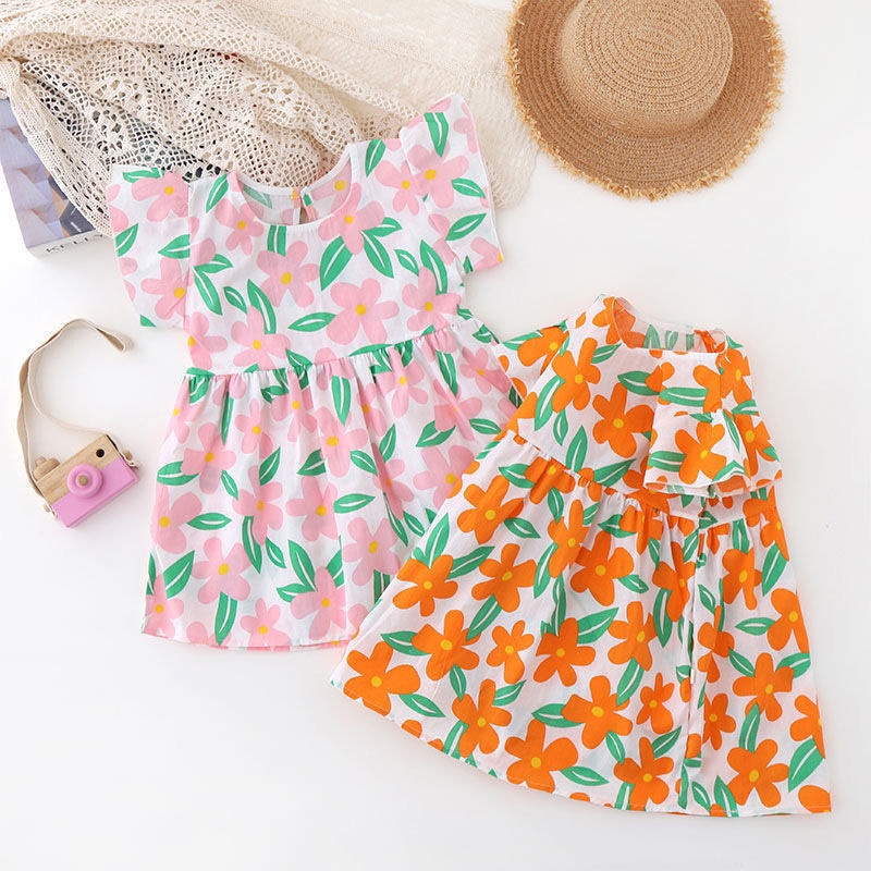 ชุดกระโปรงเด็กลายดอกไม้ ชุดกระโปรงสำหรับเด็กผู้หญิง ชุดเดรสสั้นลายดอกไม้ราคาขายส่ง - รูปที่ 4
