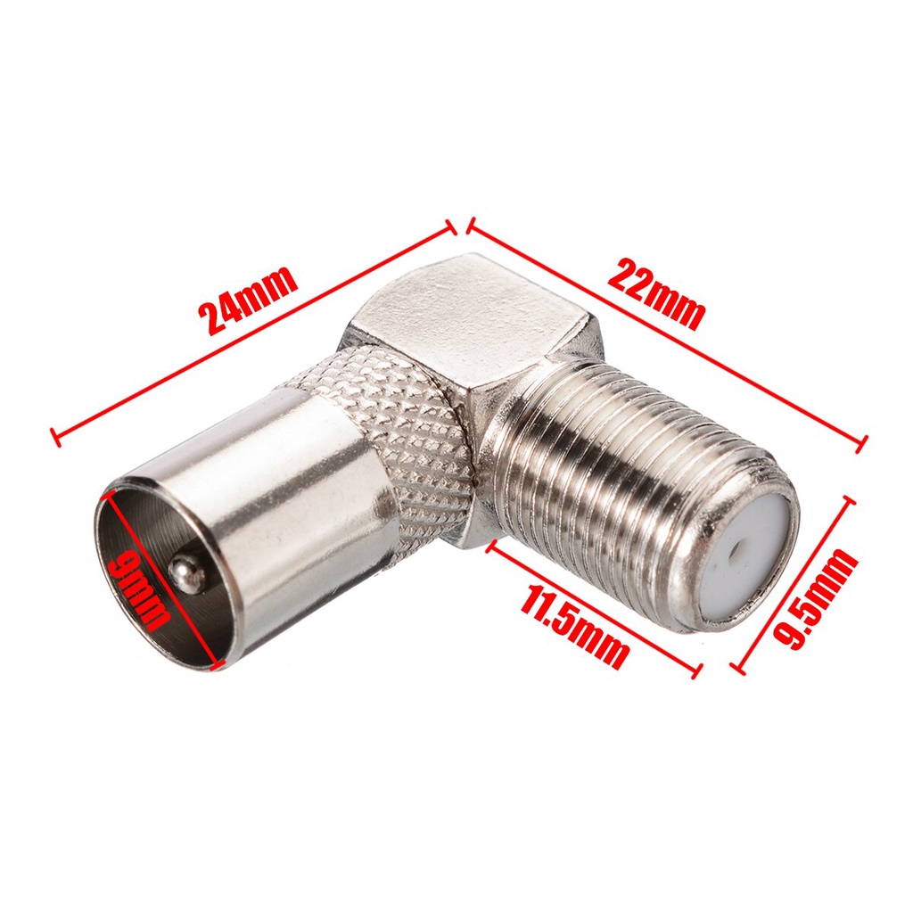 TJR แจ็ค ทีวี หัวงอ เหล็ก ตัวผู้ ท้าย F-Type สำหรับสาย RG6 5C แจ๊ค เสียบทีวี ตัว L หัวเสียบ 75 โอห์ม