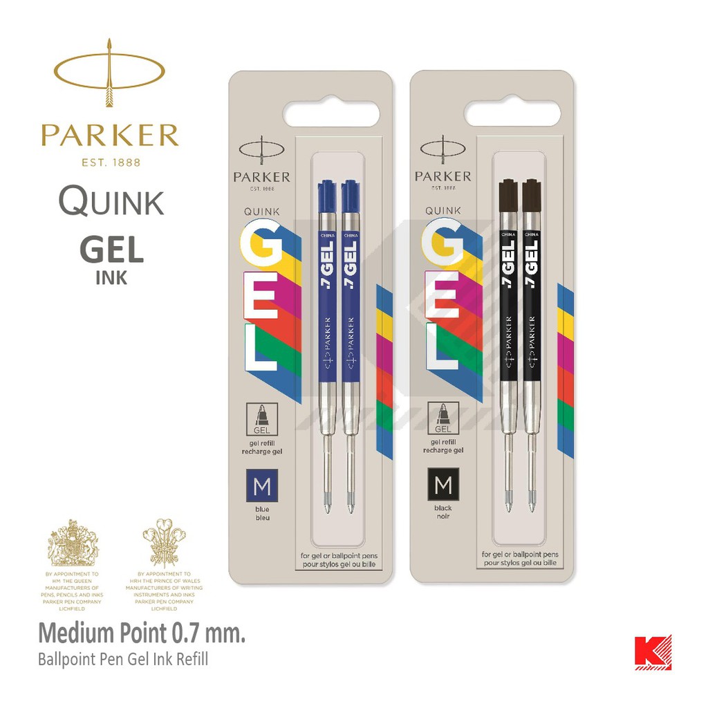 ไส้ปากกา Parker หมึกเจล แพ็คเกจใหม่ ขนาด 0.7 (2ชิ้น/แพ็ค) ของแท้