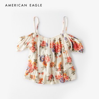 American Eagle Cold Shoulder Tie Front Blouse เสื้อเบลาส์ ผู้หญิง เปิดไหล่  (EWSB 035-2490-106)