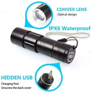 ไฟฉายแสงสีม่วง UV Flashlight Blacklight USB Rechargeable LED 395Nm