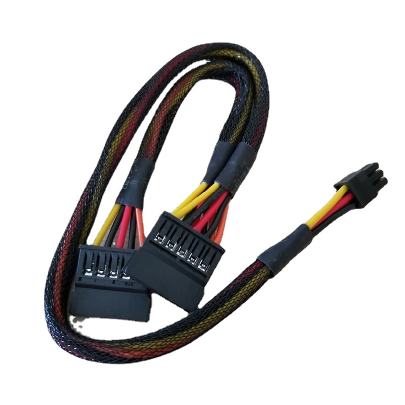 6Pin to Splitter 15Pin SATA สายไฟสําหรับ DELL Vostro 3650 3653 3655 คอมพิวเตอร์เดสก์ท็อป HDD SSD สายขยาย 50c
