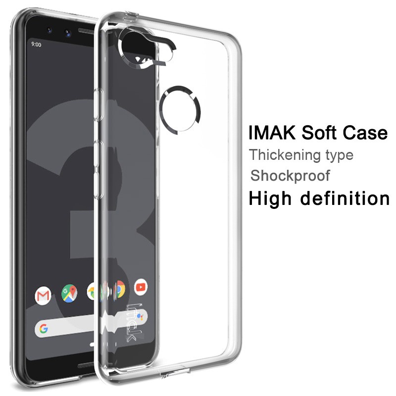 Imak เคสโทรศัพท์มือถืออ่อนนุ่มเคส case Google Pixel 3 ช็อกหลักฐานโปร่งใสปก Pixel3 เคส case ยางทำจากซิลิคอนชัดเจนคริสตัล