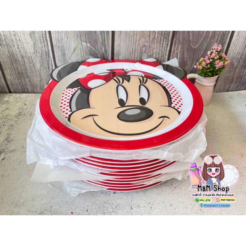 Review จานเมลาม นหน าม นน เม าส งานล ขส ทธ Disneyแท ของถ กบ าน น องม นน By Mmshop ราคาเท าน น 139