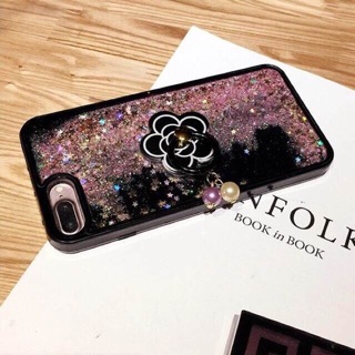 💛(oppo ip)เคสตู้กากเพชร+ริงดอกไม้ 190฿