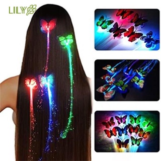 Lily Christmas Led Wig Hairpin Colorful Butterfly-Luminous Wig Hairpin Accessories for Christmas Party Prom Supplies Decor