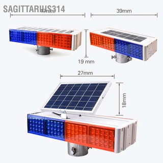 Sagittarius314 Solar Road Warning Light Construction Signal Lamp Red Blue LED Strobe Lights for Traffic Safety