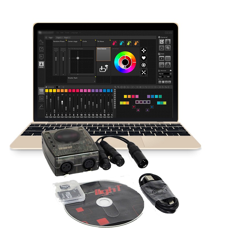 DVC4 GZM Virtual Controller DMX USB อินเทอร์เฟซแสงสําหรับดิสโก้ DJ Stage Light อินเทอร์เฟซแสง USB