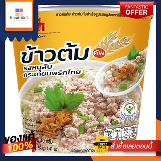 มาม่าข้าวต้มหมูสับกระเทียมพริกไทย35ก.MAMA CUP RICESOUP MINCED PORKGARLIC35G.