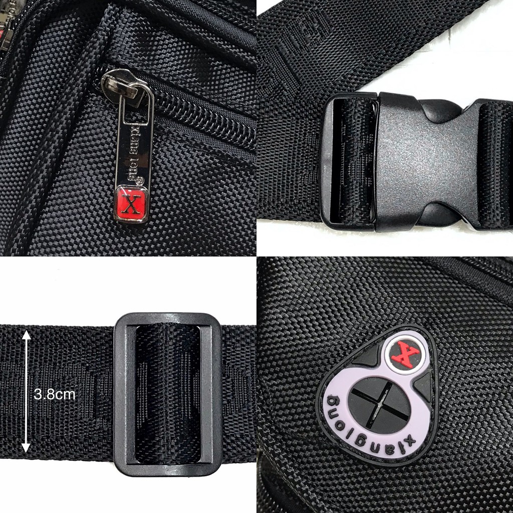 X Logo Multi-Zipper Premium Men กระเป๋าคาดเอวกระเป๋ากระเป๋ากระเป๋าคาดหน้าอก