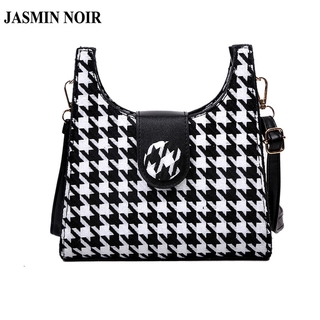 Jasmin Noir กระเป๋าสะพายผ้าหนังเทียมสไตล์เรโทรสําหรับผู้หญิง