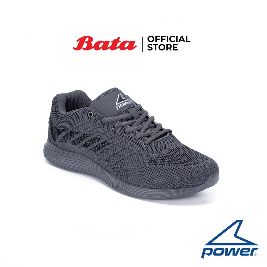 Bata บาจา ยี่ห้อ Power รองเท้าผ้าใบออกกำลังกาย แบบผูกเชือก สวมใส่ง่าย รองรับน้ำหนักเท้าได้ดี สำหรับผู้ชาย รุ่น Dong สีดำ 8182020