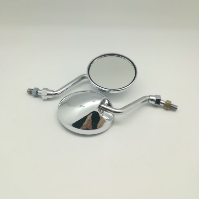 กระจกย่อ🥰กลมชุบ🥰ขาสั้น.ใส่รถ( YAMAHAทุกรุ่น)และHONDAทุกรุ่นและSUZUKI กลมเล็กชุบ(คู่ละ)