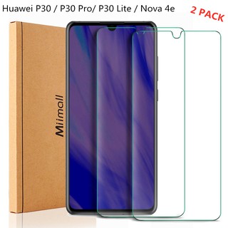 2 แพ็ค huawei p 30/p30 lite/nova 4e กระจกนิรภัยกันรอยขีดข่วน hd 9 h