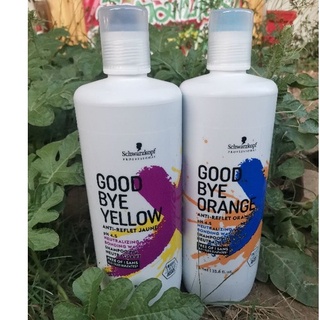 สูตรใหม่!! Schwarzkopf Goodbye Yellow แชมพูม่วงขจัดไรเหลือง/Goodbye Orange แชมพูน้ำเงินขจัดไรส้ม 1000 ml.