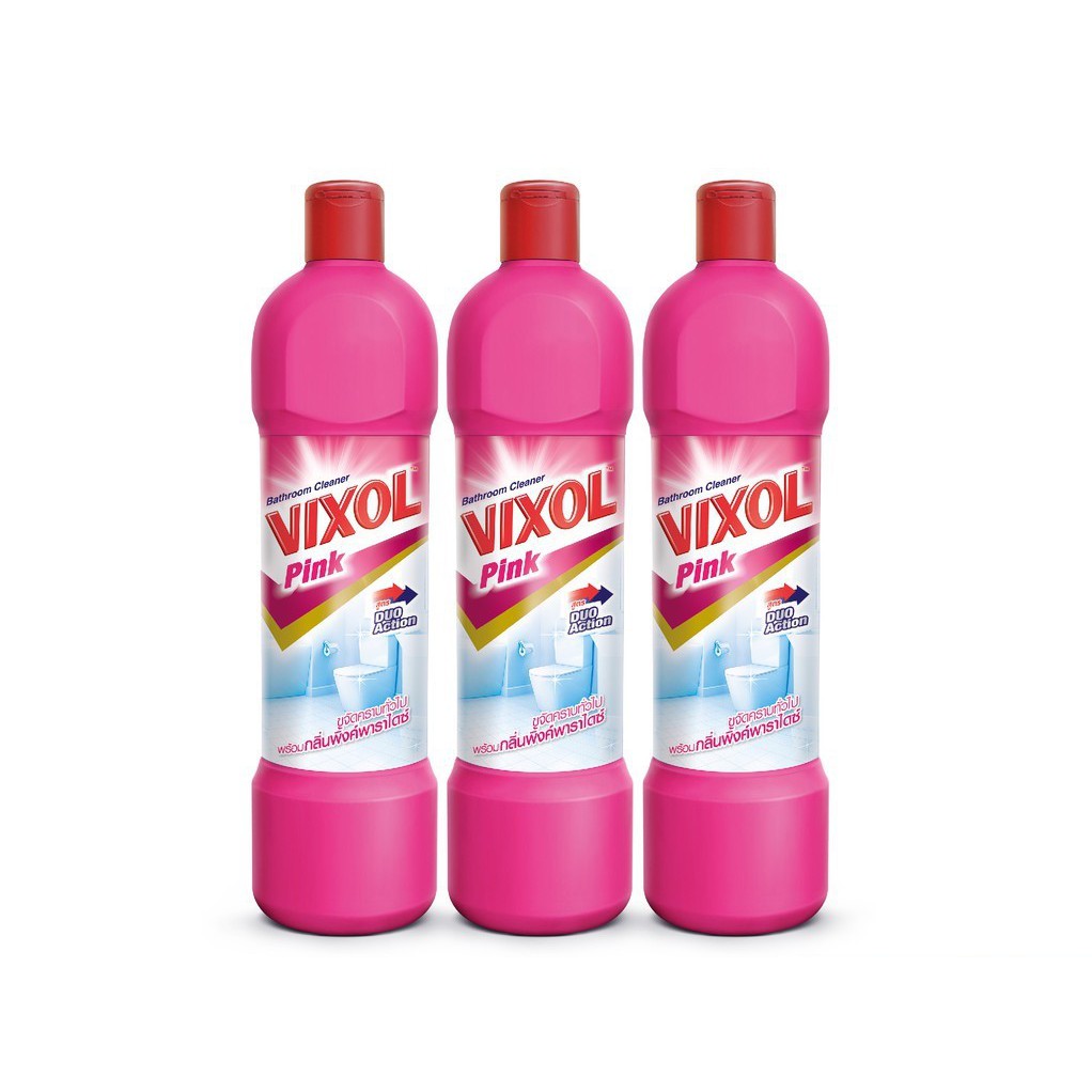 (แพ็ค 3) Vixol Pink Duo Action Bathroom Cleaner วิกซอล พิ้งค์ ผลิตภัณฑ์ล้างห้องน้ำ สูตรดูโอ้ แอคชั่น