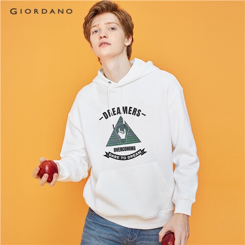 GIORDANO MEN Printed graphic cargo pocket hoodie 90099790