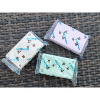ปลั๊กกราวน์คู่ลอย Nationine รุ่น WKG 04 คละสี (ยกกล่อง)