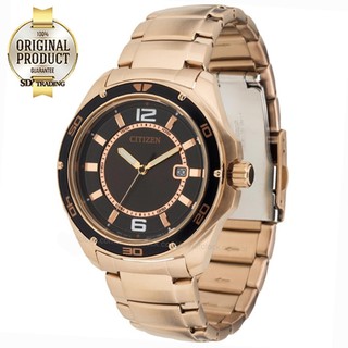 CITIZEN Quartz Mens Watch สายสเตนเลส รุ่น BK2522-58E - PinkGold/Black