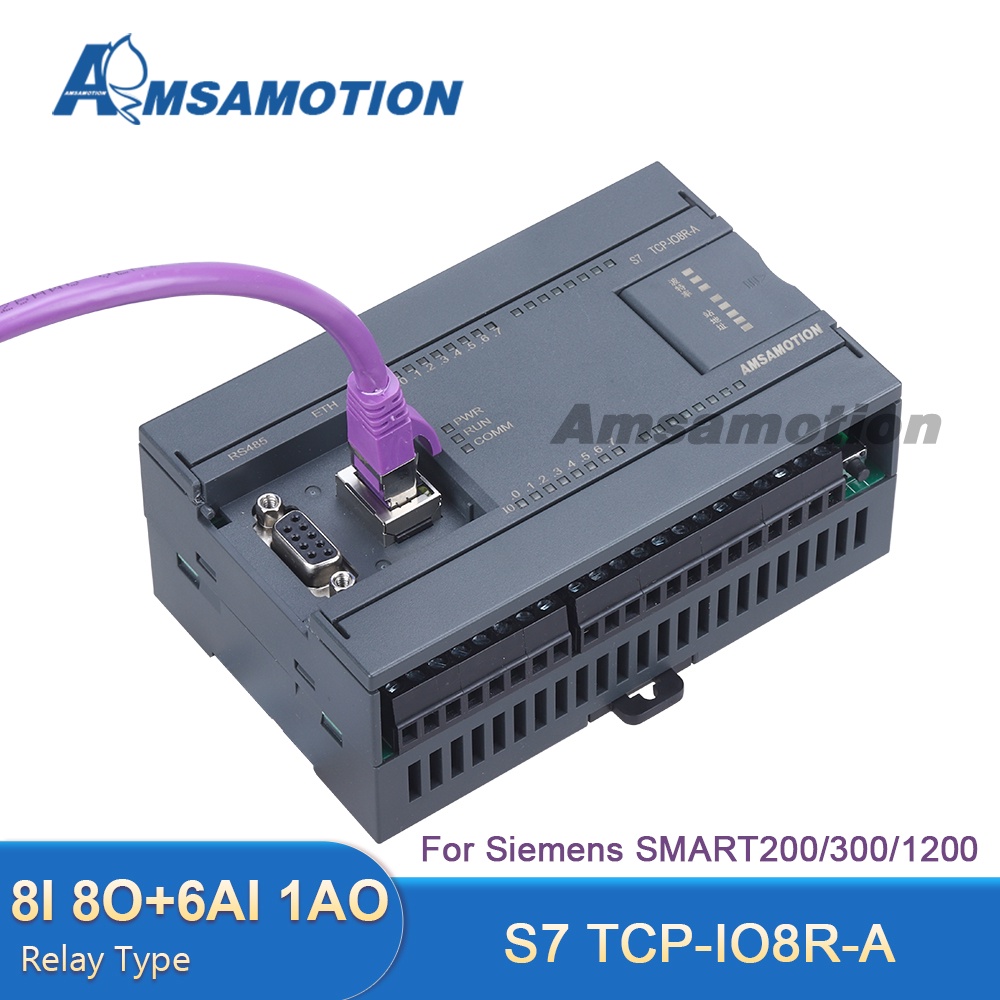 SZ S7 TCP-IO8R-A RTU ขยายรีเลย์โมดูลอีเธอร์เน็ต 8I-8O 6AI-1AO สําหรับ Siemens SMART200/300/1200 PLC 
