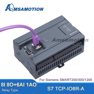 Yy โมดูลรีเลย์อีเธอร์เน็ตขยาย S7 TCP-IO8R-A RTU 8I-8O 6AI-1AO สําหรับ Siemens SMART200 300 1200 PLC 10 100Mbps Modbus