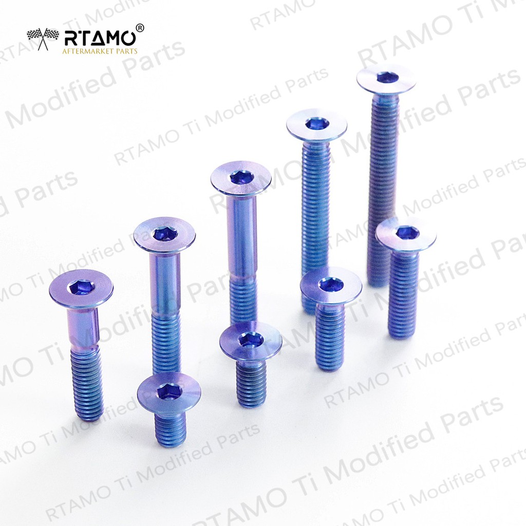 RTAMO Titanium Gr5 M6(#10)x10-50L 12D Countersunk Head เคาเตอร์ซันคลาสสิค - รูปที่ 6